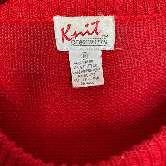 80's Knit Concepts Women's Sweater with Sequin Shoulders/Velcro Shoulder Pads, M - Picture 2 of 4